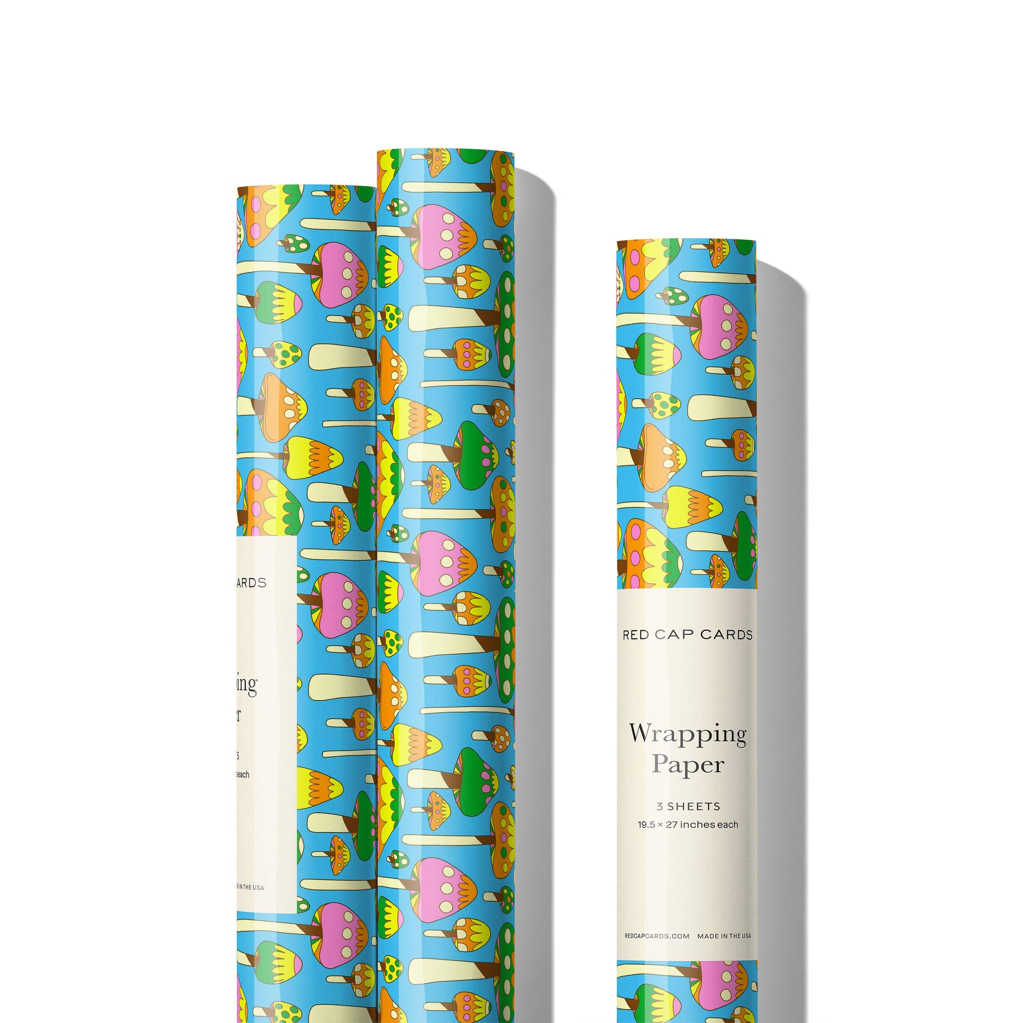 Groovy Mushrooms wrapping paper (rolls of 3 sheets)