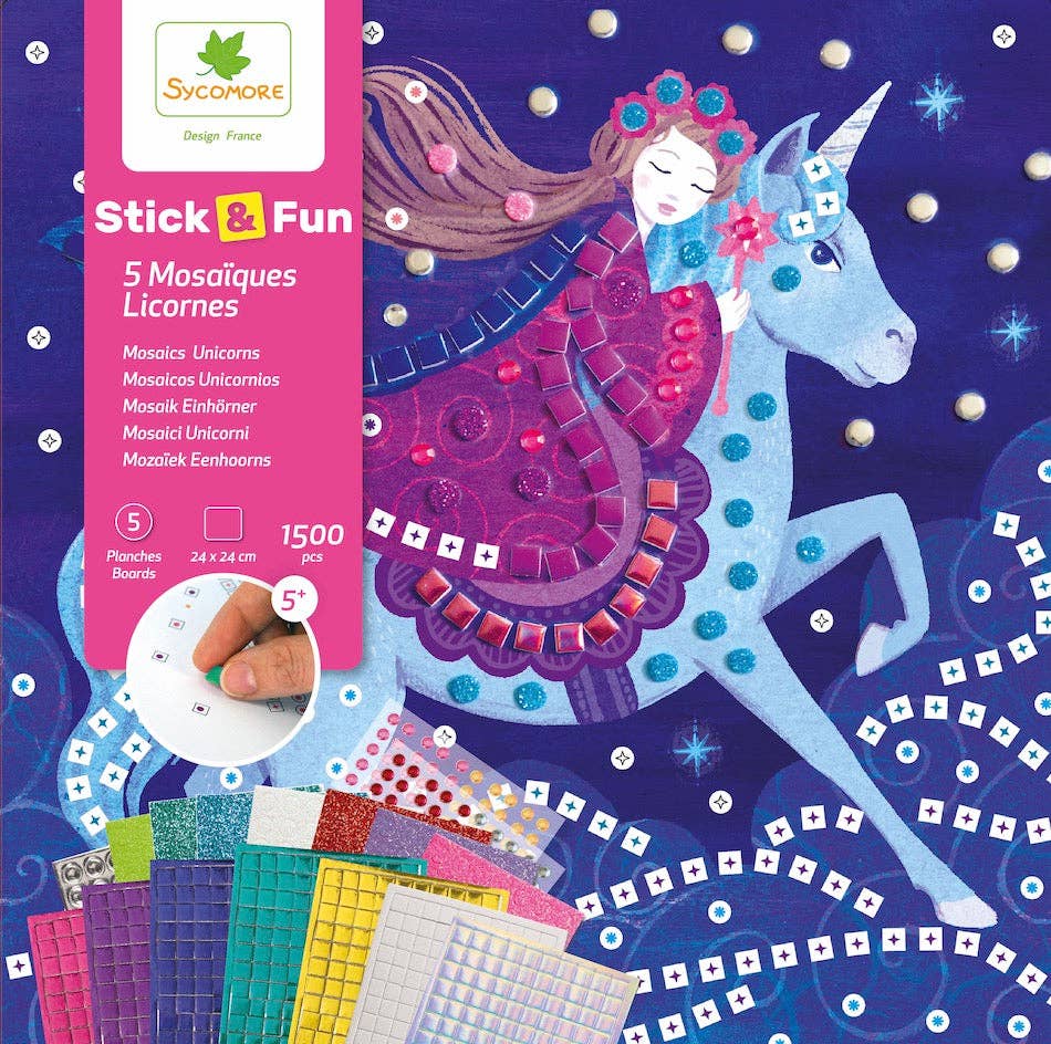 Stick'N Fun - L Mosaics Unicorns