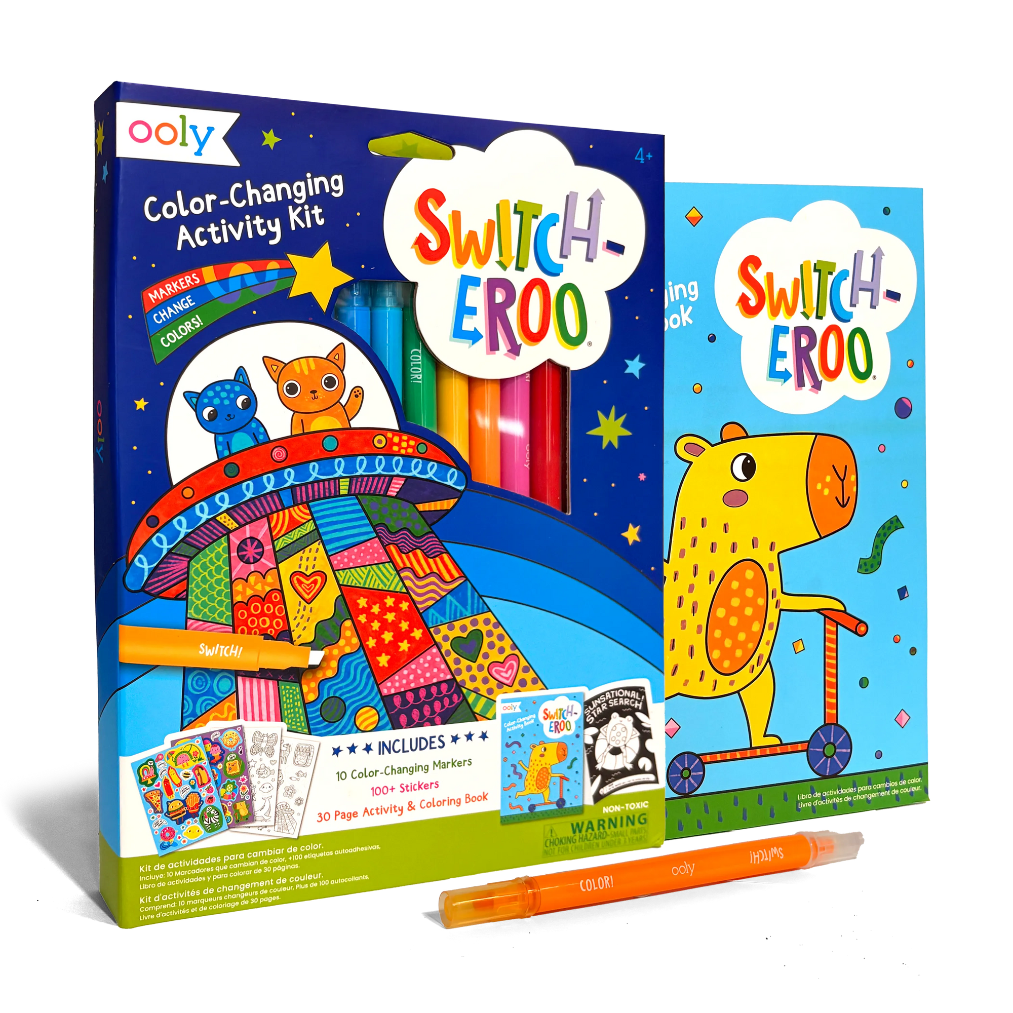 Switch-Eeroo color-changing activity kit packaging with colorful design and text