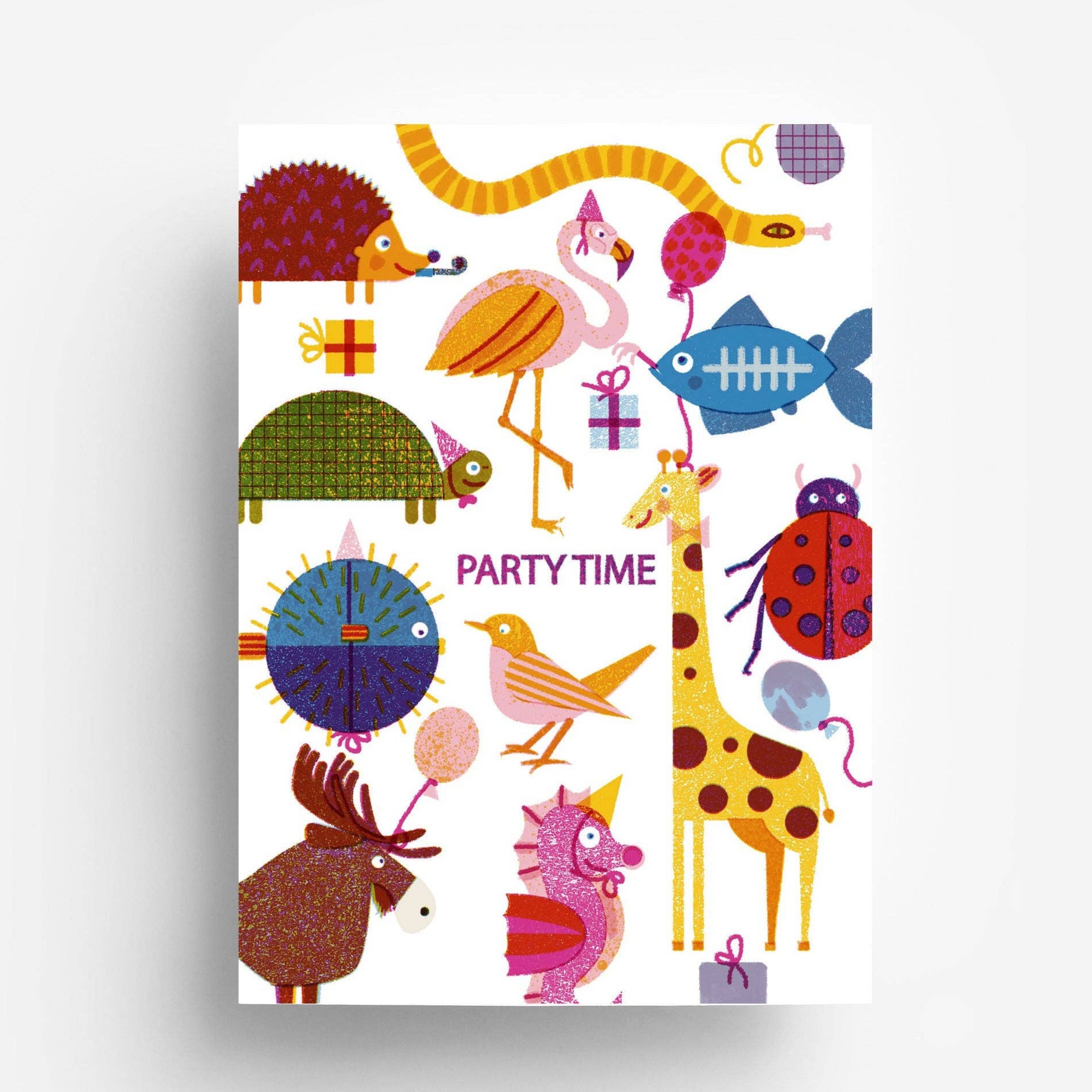 Party Animals Party Invite Postcard -Barbara Dziadosz