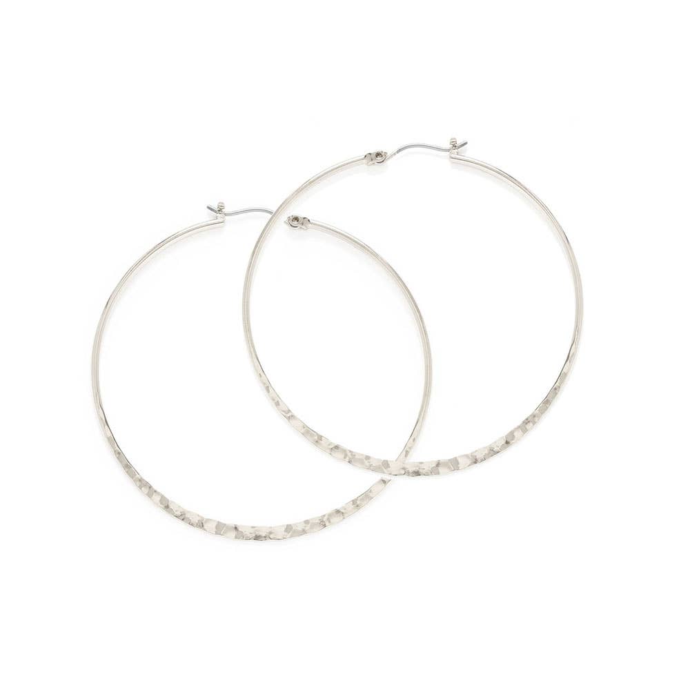 1.5" Hammered Hoop Earrings