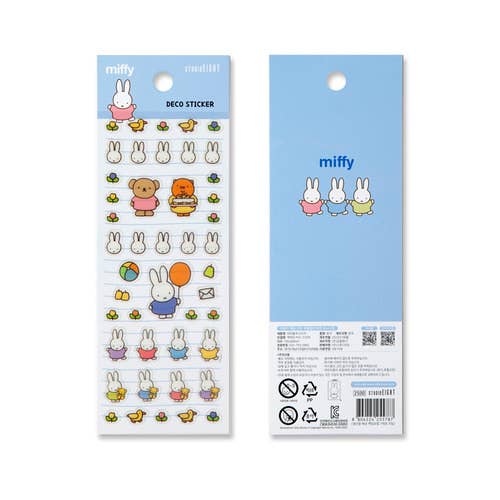 Miffy deco stickers with packaging on a white background
