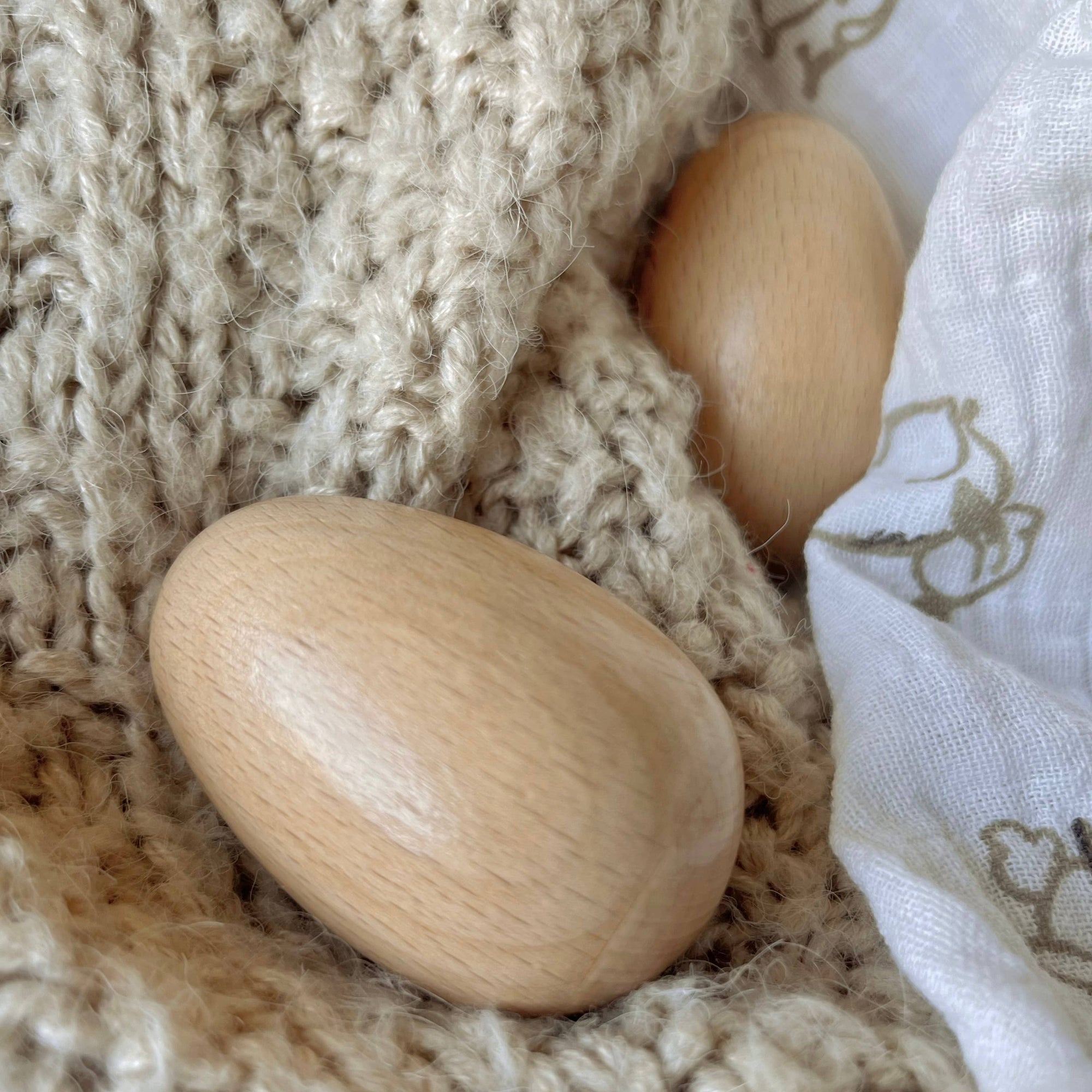 Handmade Wooden Egg Shaker Rattle