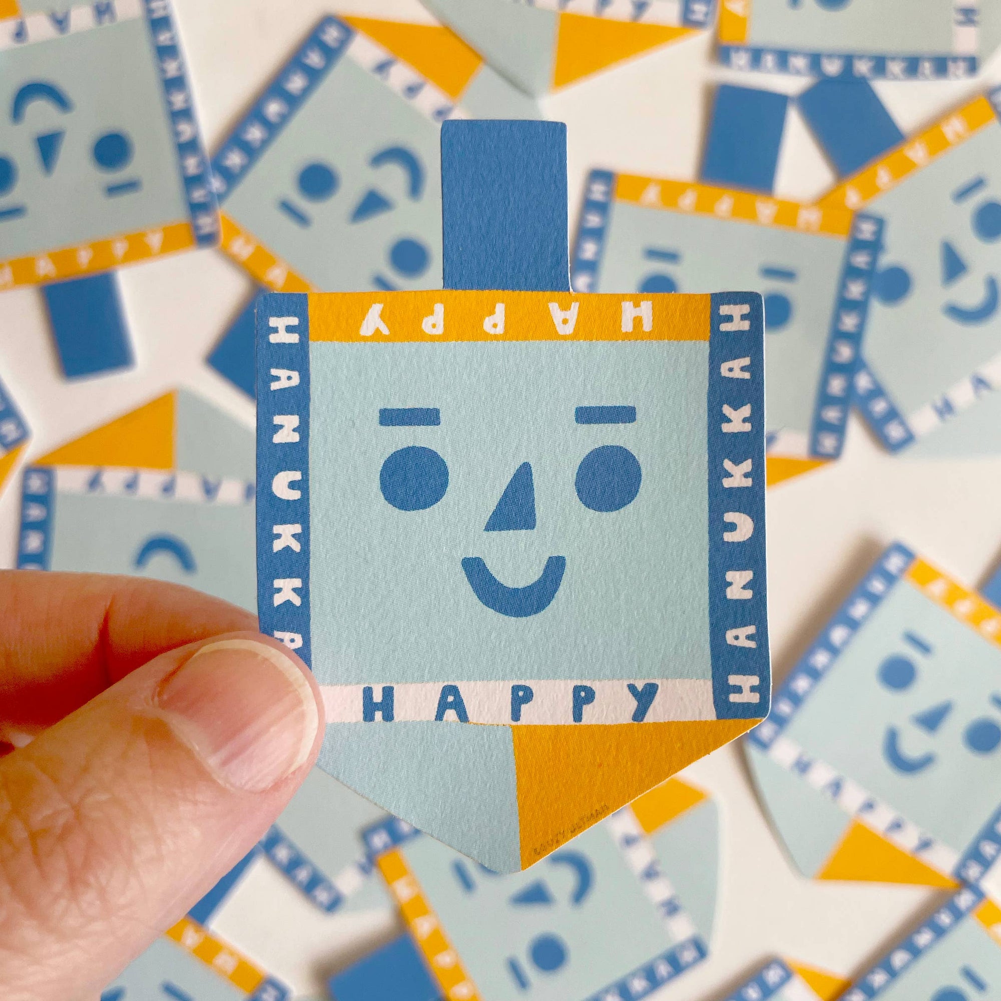 Happy Hanukkah Dreidel Sticker - Suzy Ultman