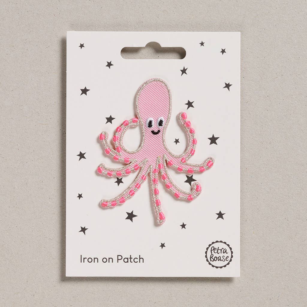 Iron on Patch - Pink Octopus