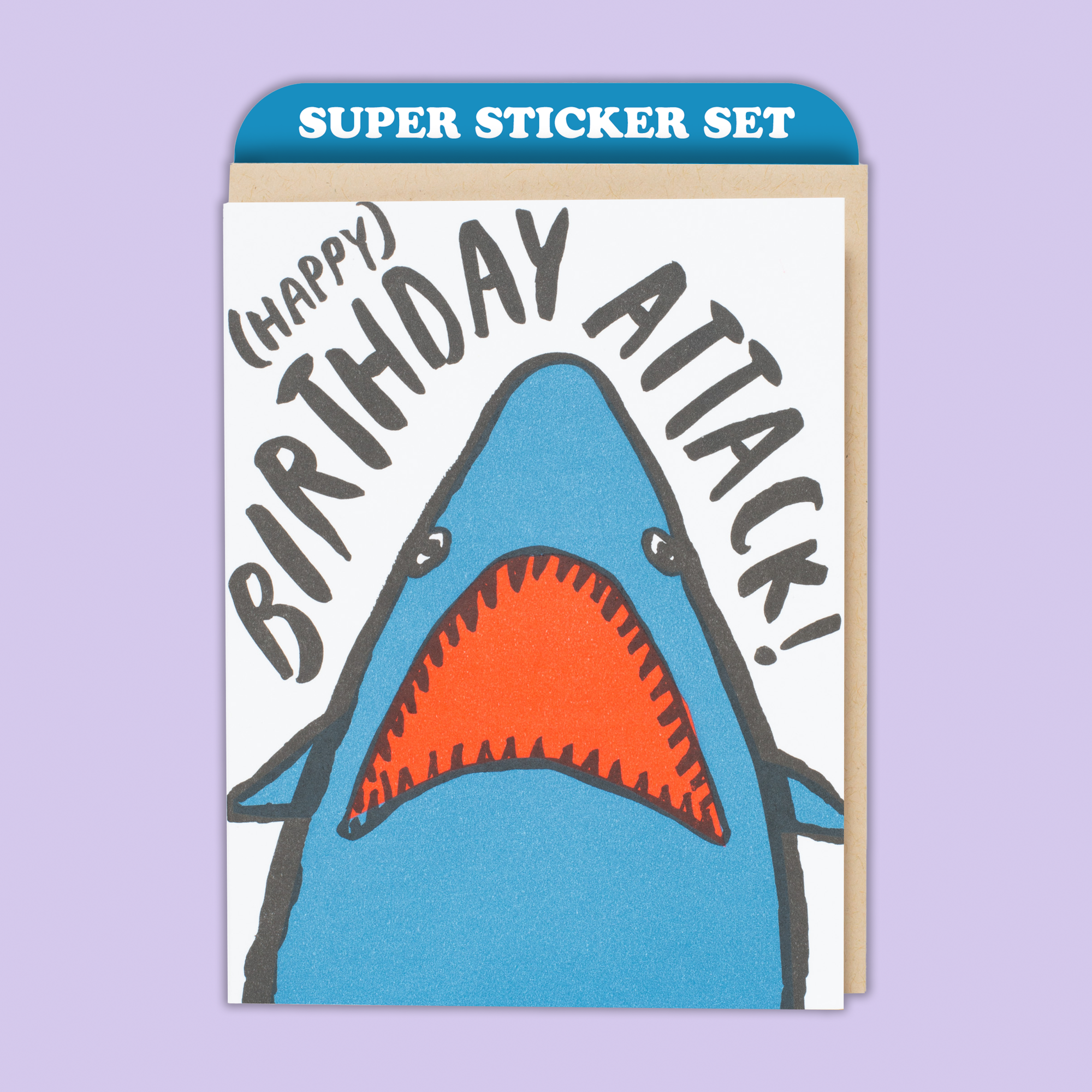 Card & Sticker Sheet Set - Shark Birthday