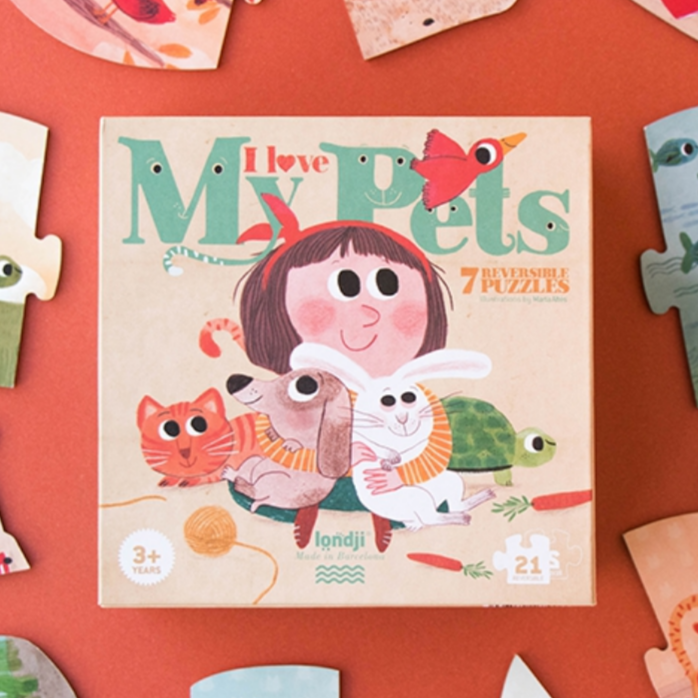 I Love My Pets Puzzle-21 pcs -Reversible