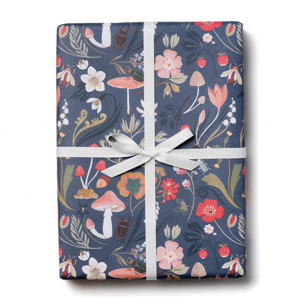 Forest Blue Gift Wrap Roll -roll of 3 sheets
