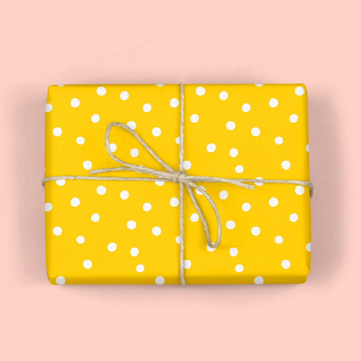 POLKA DOTS Golden Yellow Gift Wrap - Roll of 3 Sheets