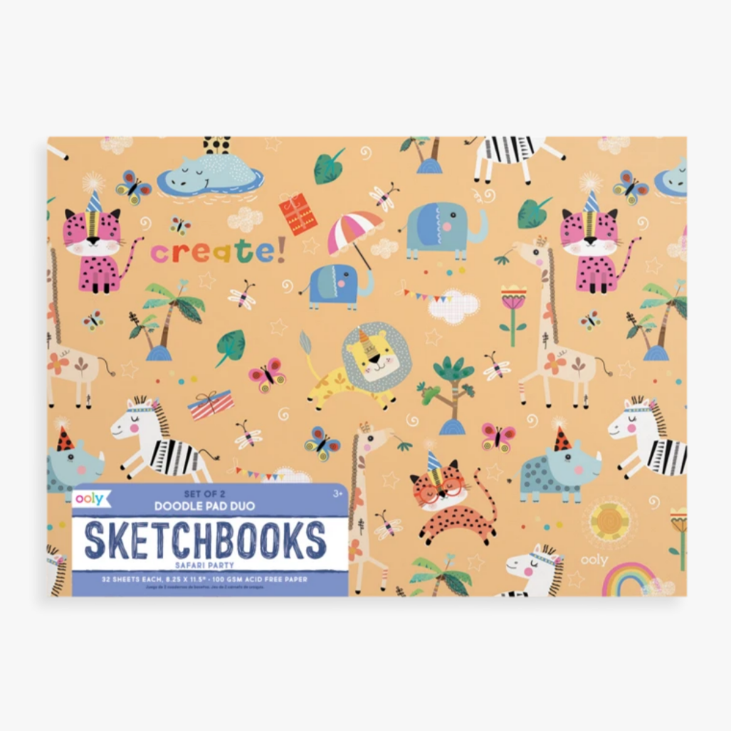 Safari Party Doodle Pad Duo Sketchbooks - set of 2