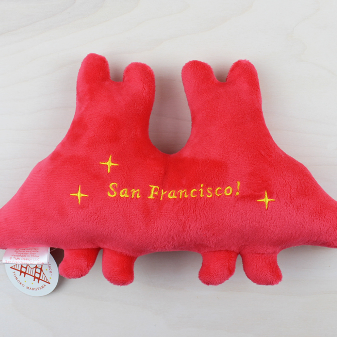 backside of plush saying San Francisco