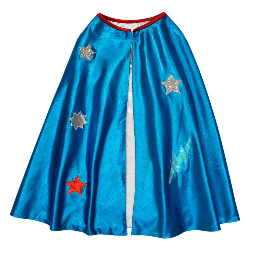 blue cape with stars 