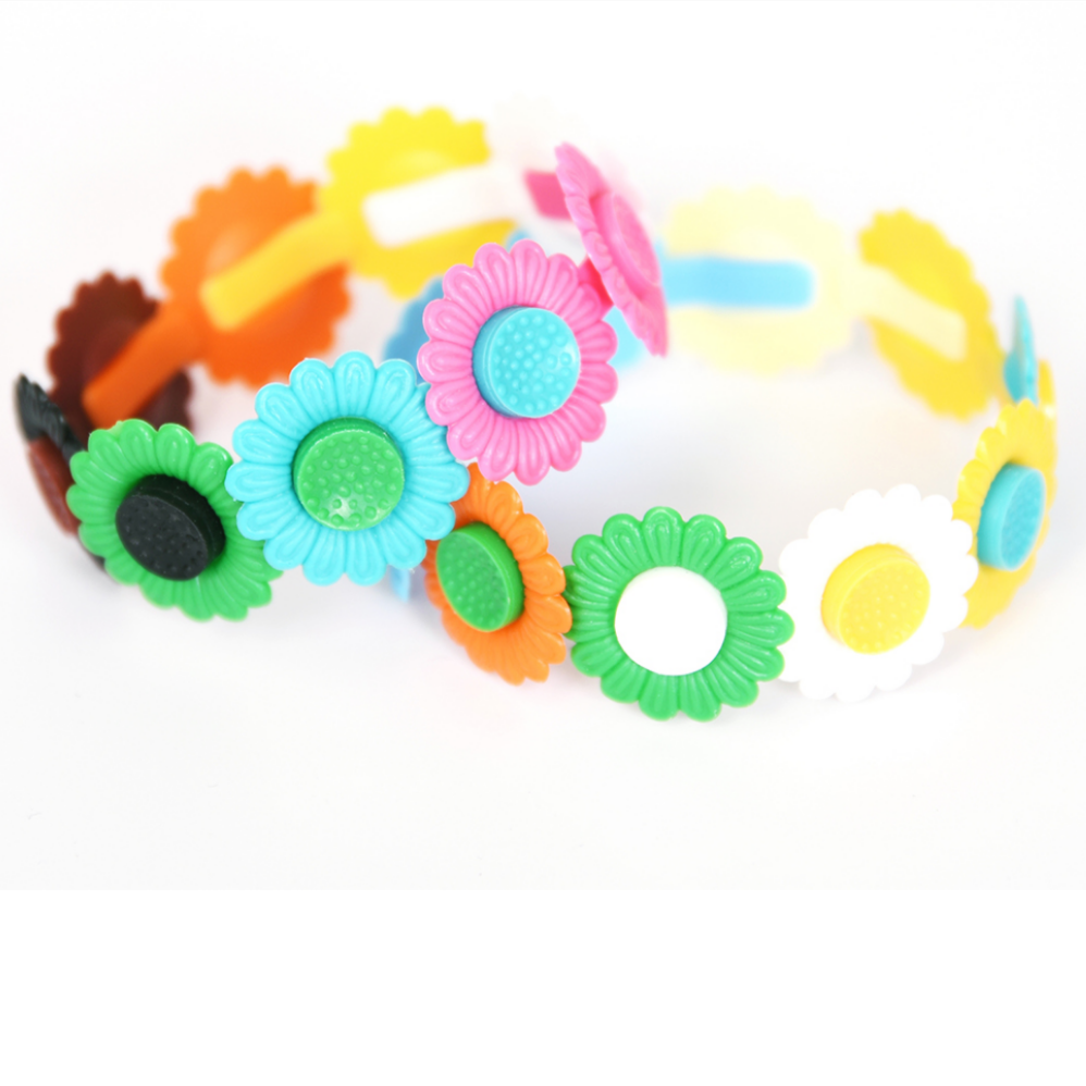 plastic colorful flower bracelets