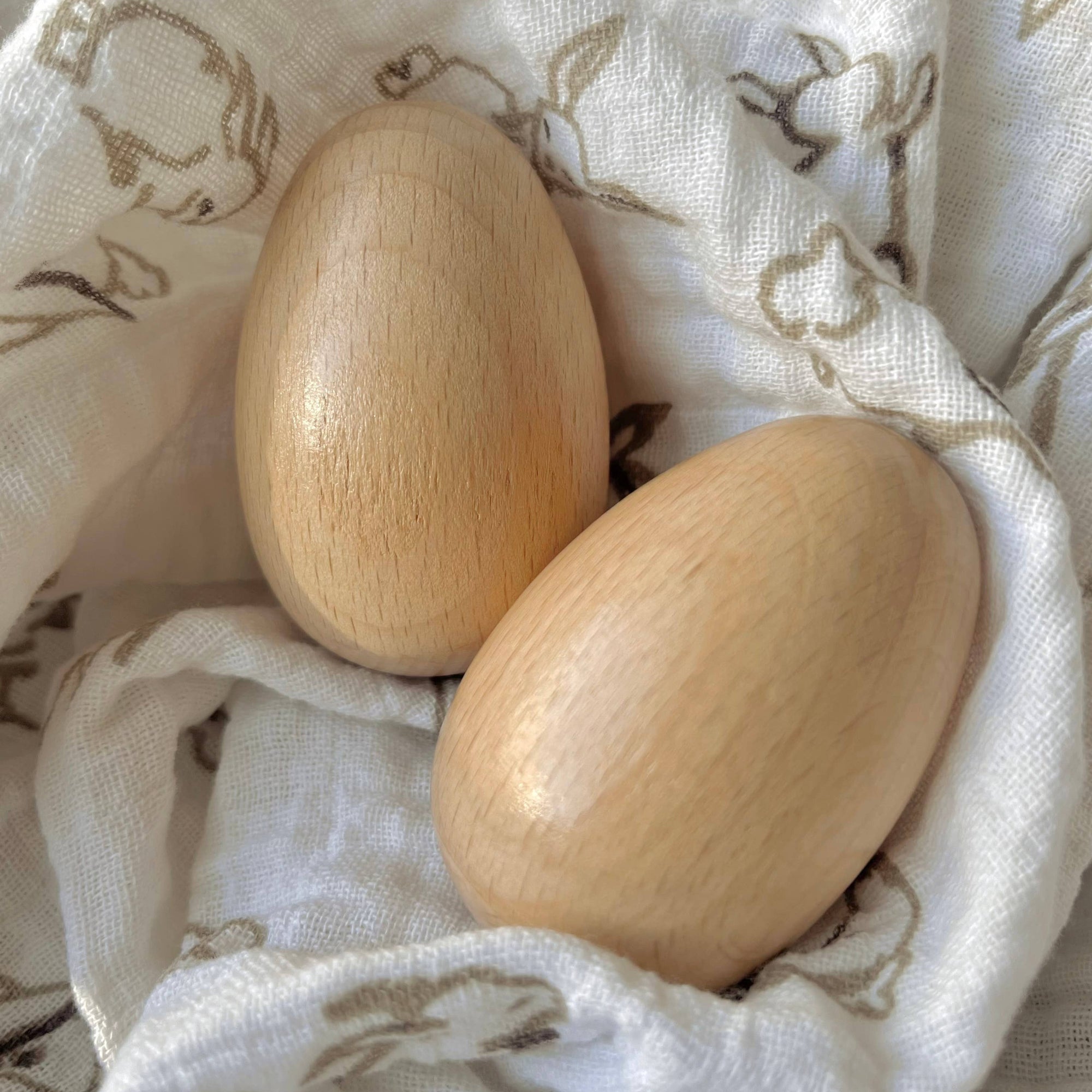 Handmade Wooden Egg Shaker Rattle