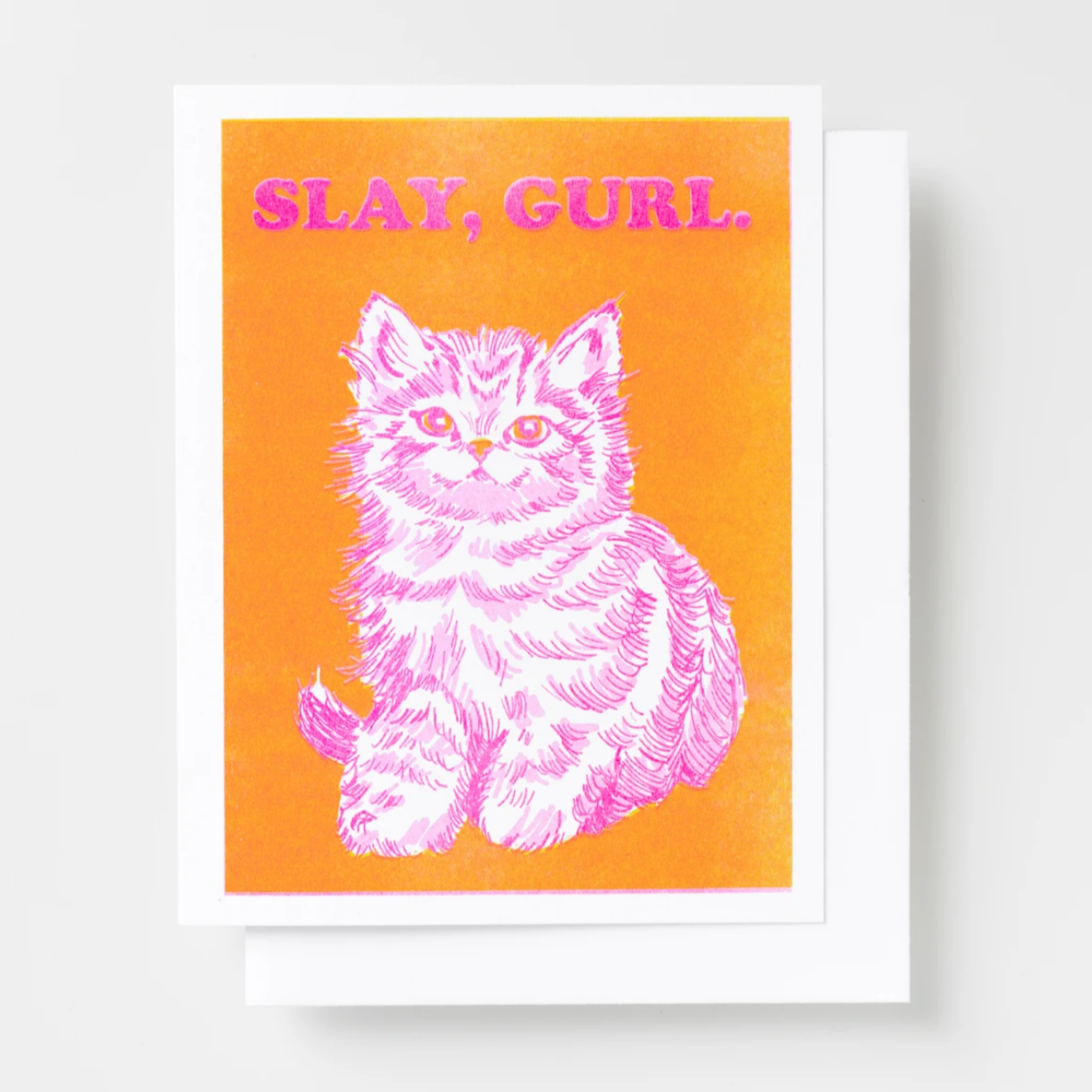 Slay, Gurl Risograph Card -Blank