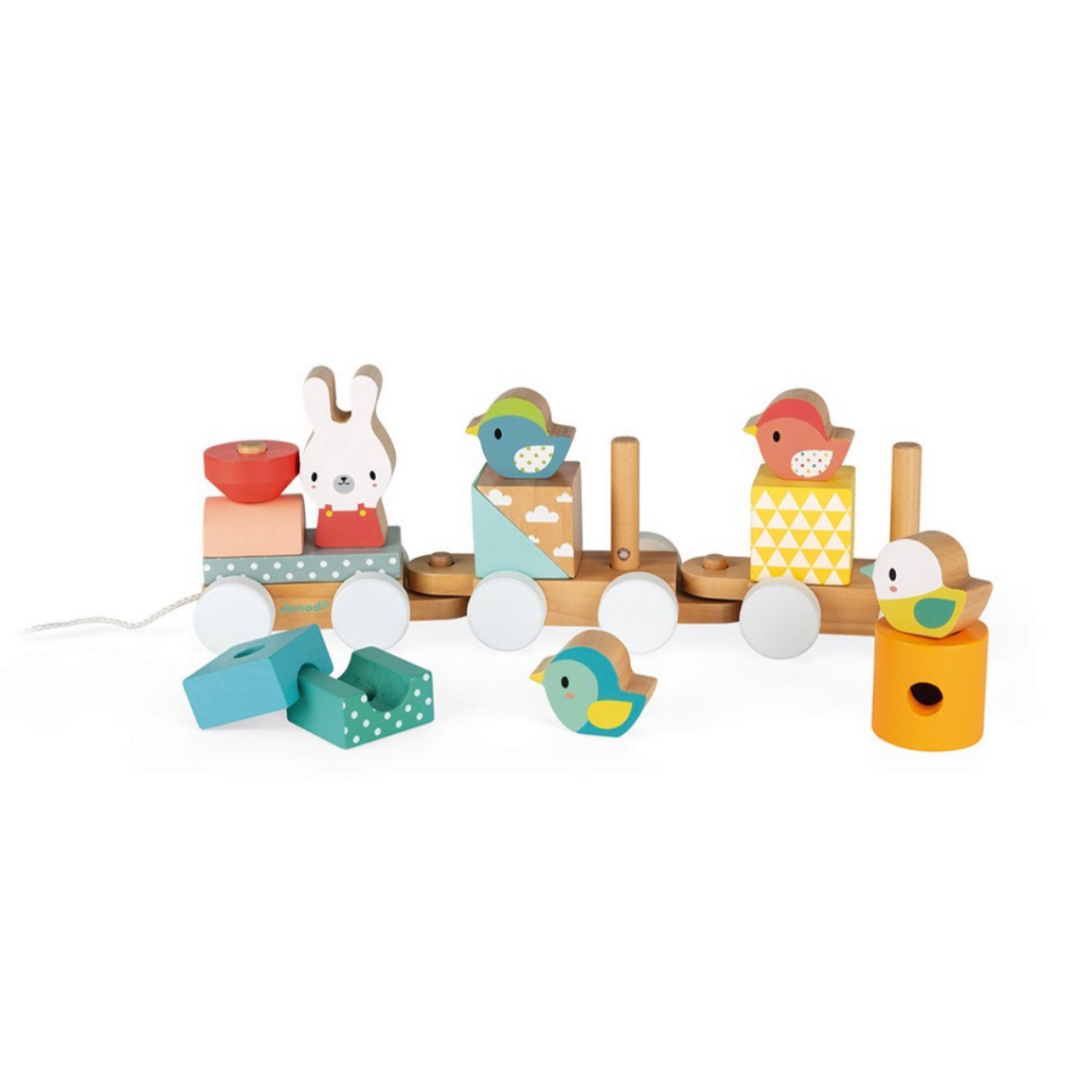 Wooden Block Train Set Pull toy