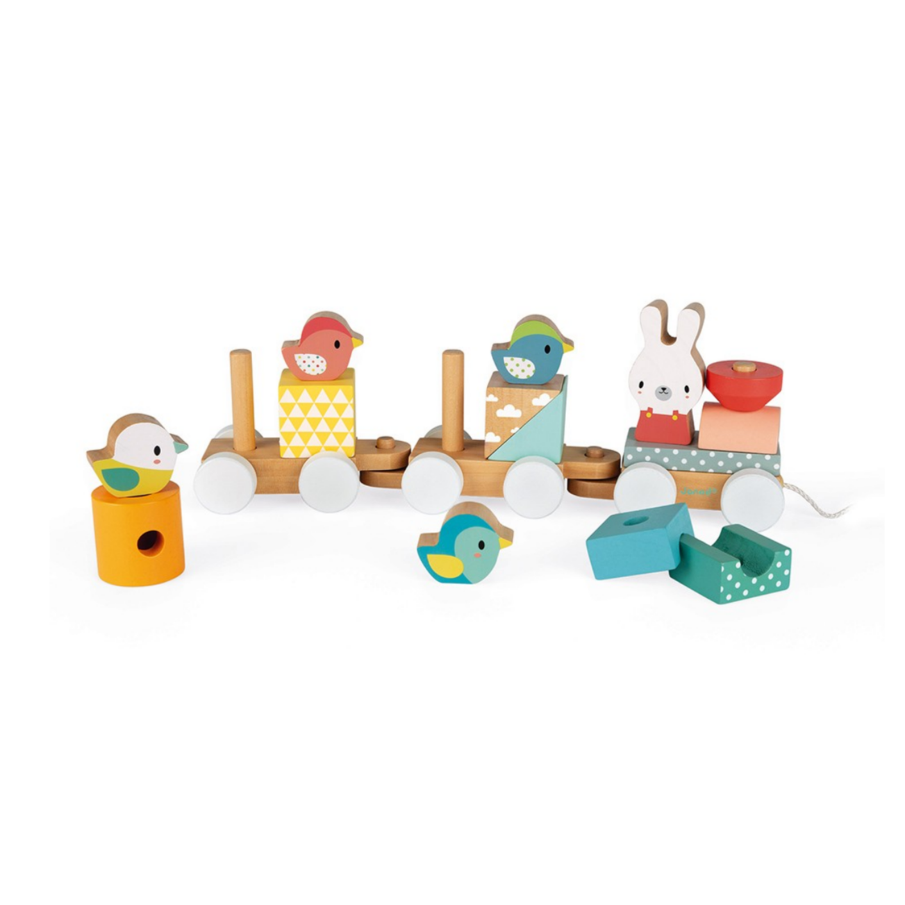 Wooden Block Train Set Pull toy