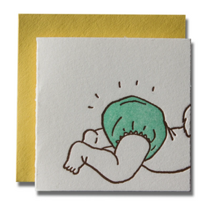 picture of a baby's diaper on white card