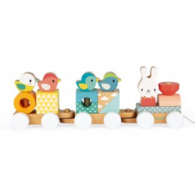 Wooden Block Train Set Pull toy