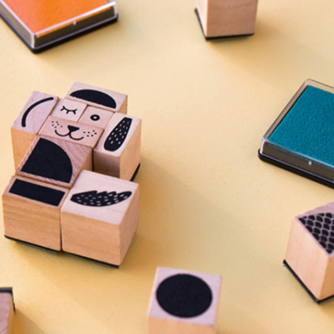 Bam! Animals -16 Wooden Stamps