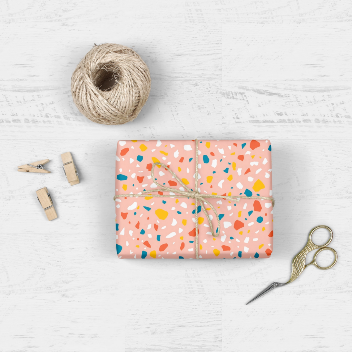 TERRAZZO BLUSH Gift Wrap - Roll of 3 Sheets