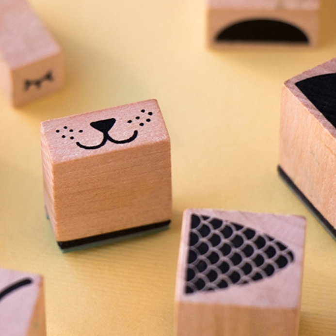 Bam! Animals -16 Wooden Stamps