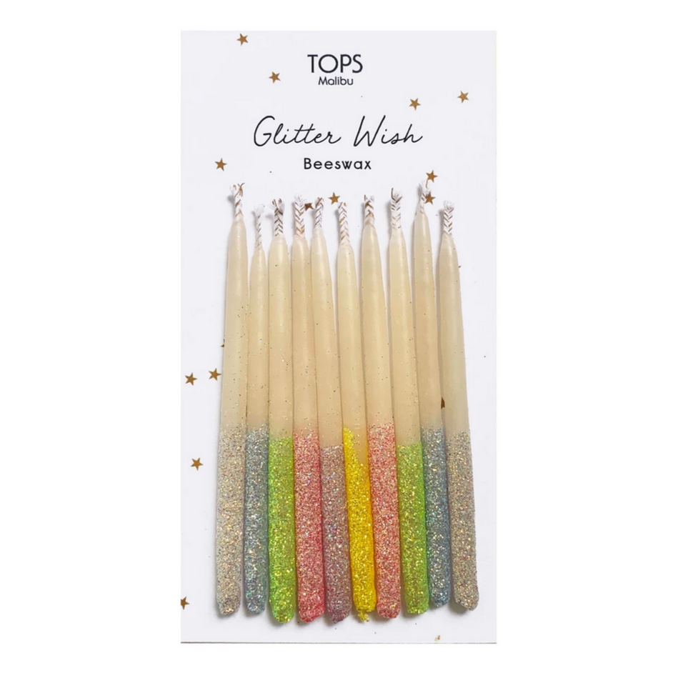 Glitter Wish Candles Multi Color 4"