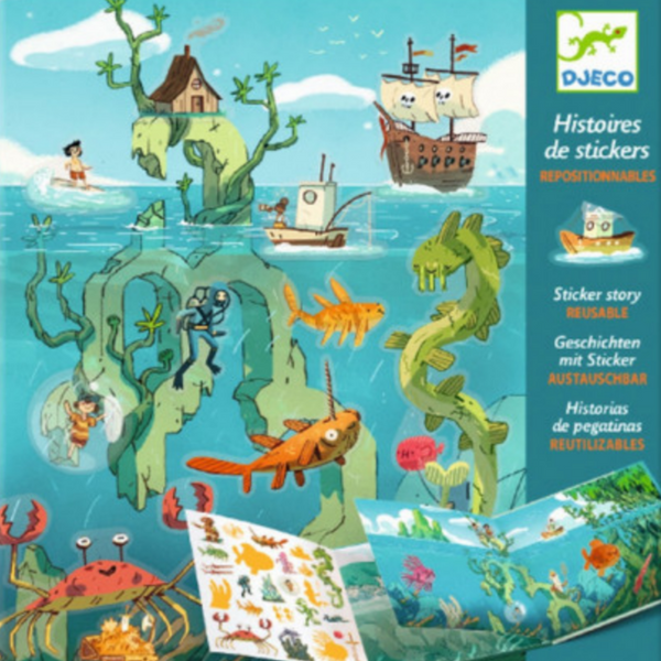 box showing pirate ship and creatures under the water