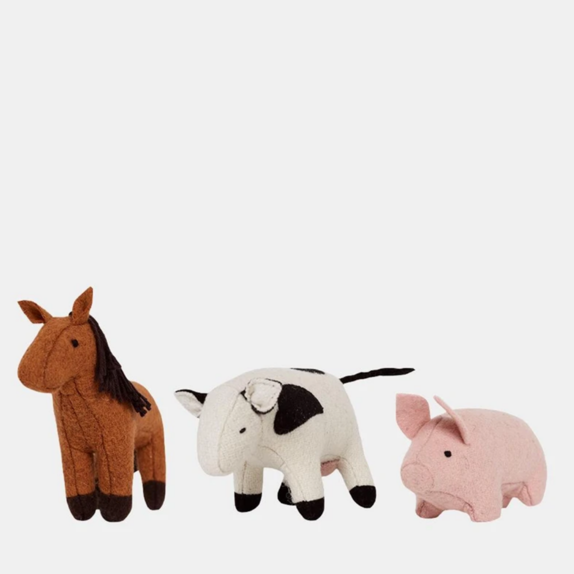 horse cow and pig dolls