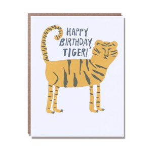 card with a tiger that reads "Happy Birthday Tiger!"