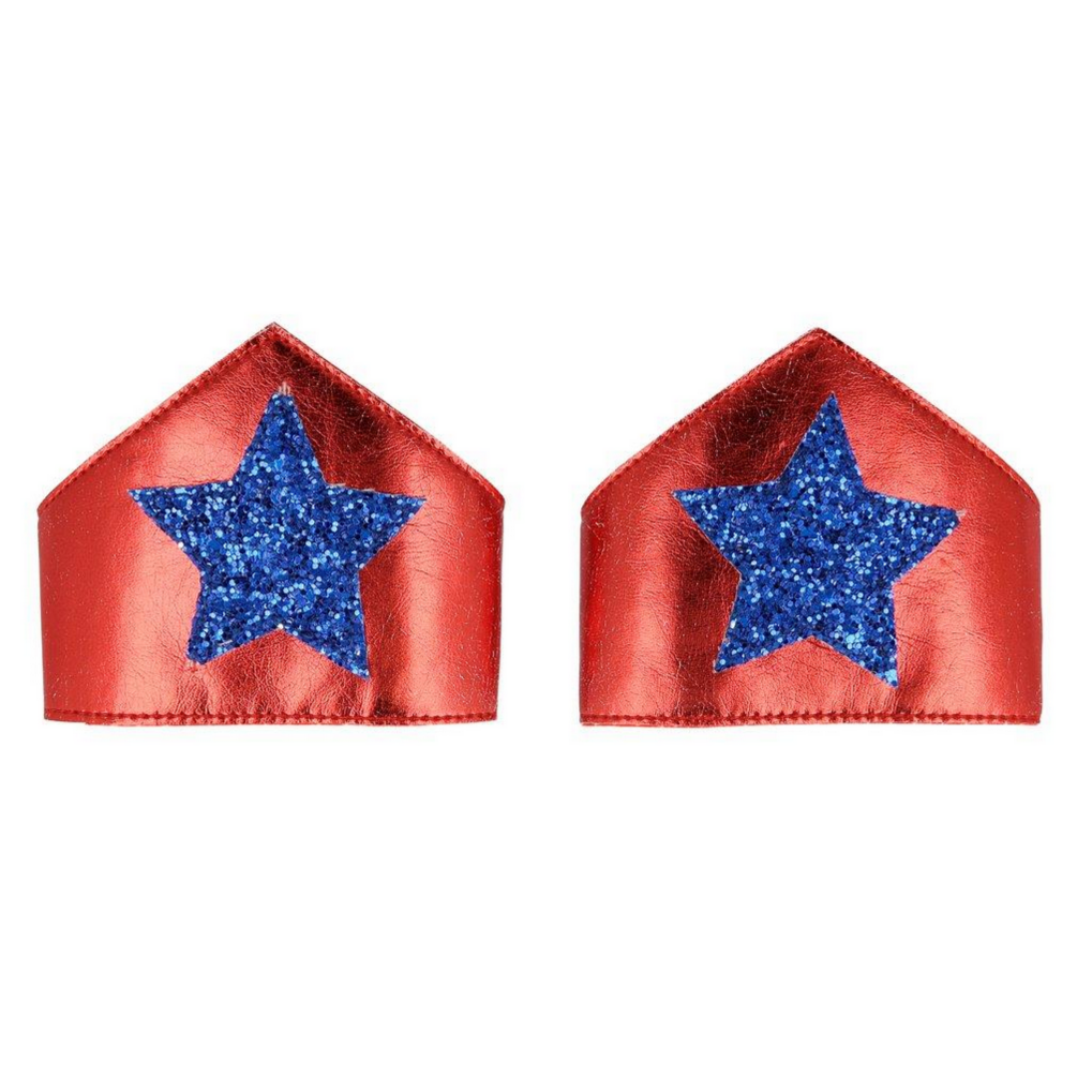 red wrist bands with blue stars