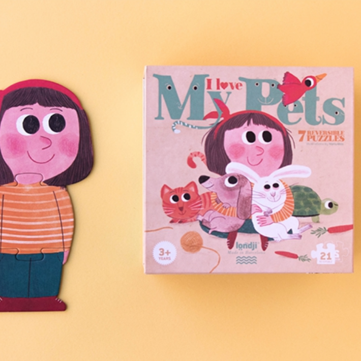I Love My Pets Puzzle-21 pcs -Reversible