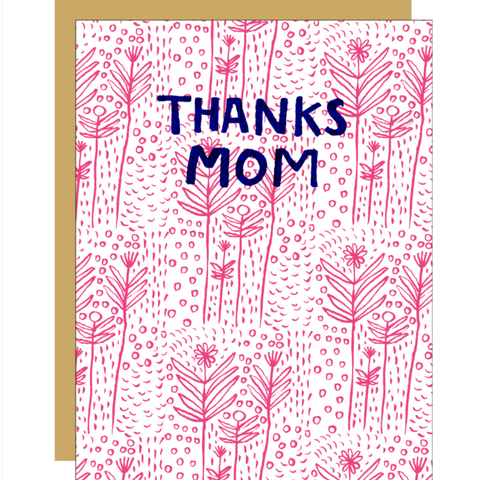 Thanks Mom Folk Floral -Mother's Day