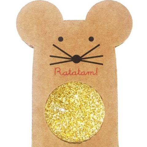 Gold Glitter Mouse Bouncing Ball - 43mm