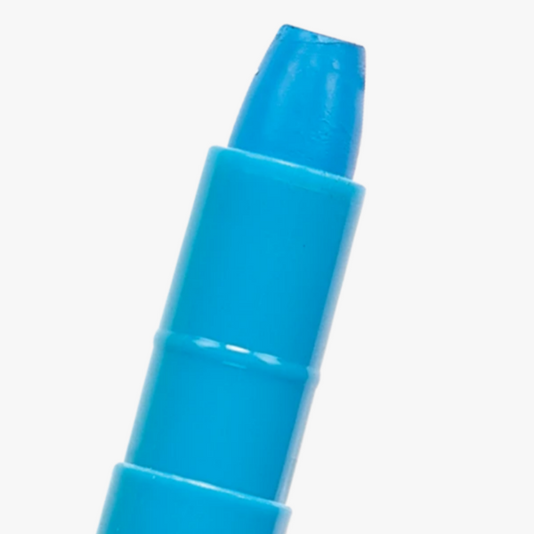closeup of blue crayon