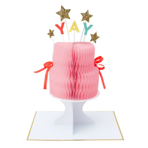 Yay! Cake Stand-Up Card -birthday
