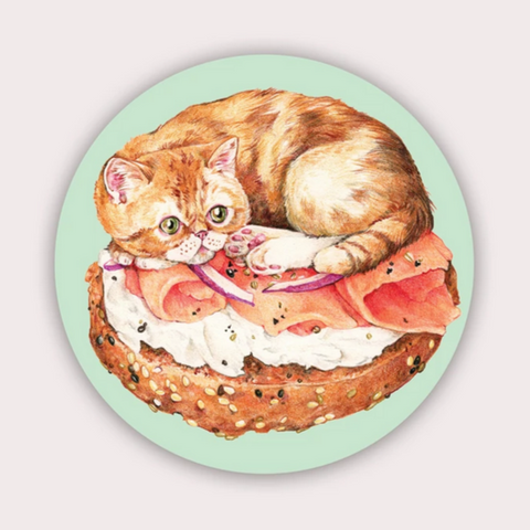 Bagel Cat Vinyl Sticker