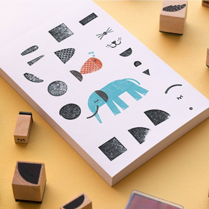 Bam! Animals -16 Wooden Stamps