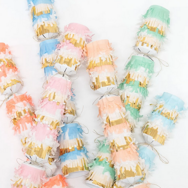Pastel Fringe Medium Crackers -(eraser, pin, clip or metal toy)