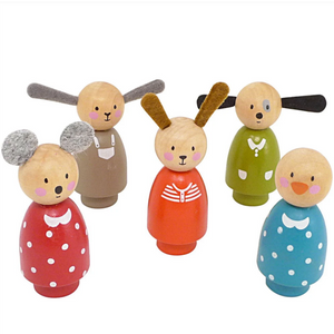 Grande Famille 5pcs Wooden Doll Set