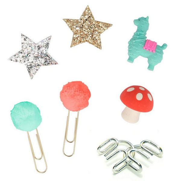 Pastel Fringe Medium Crackers -(eraser, pin, clip or metal toy)