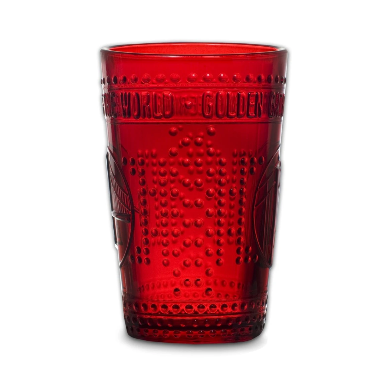 red glass with bumps