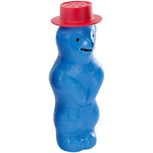 blue bubble bear wearing red hat