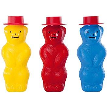 yellow, red and blue bubble bears