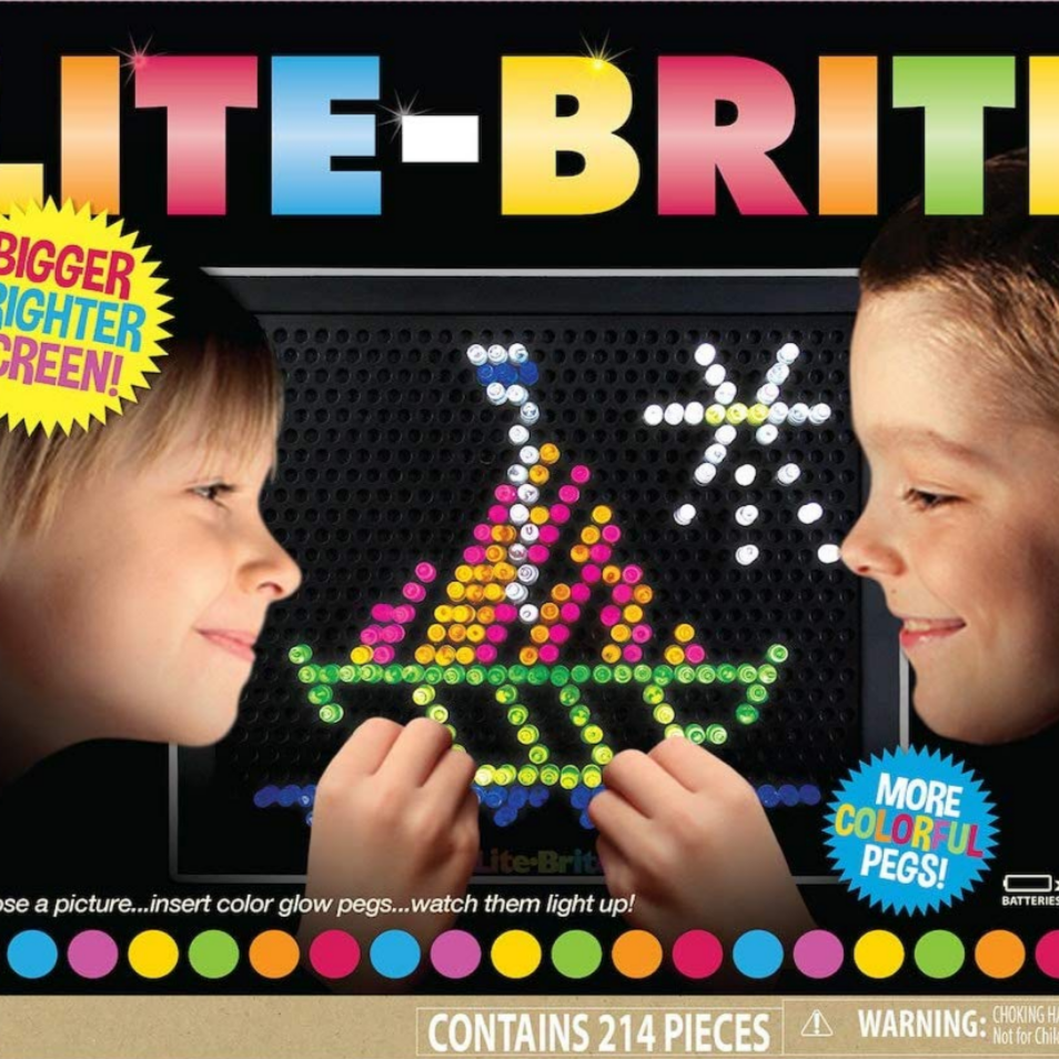 better photo of two kids and lite brite board