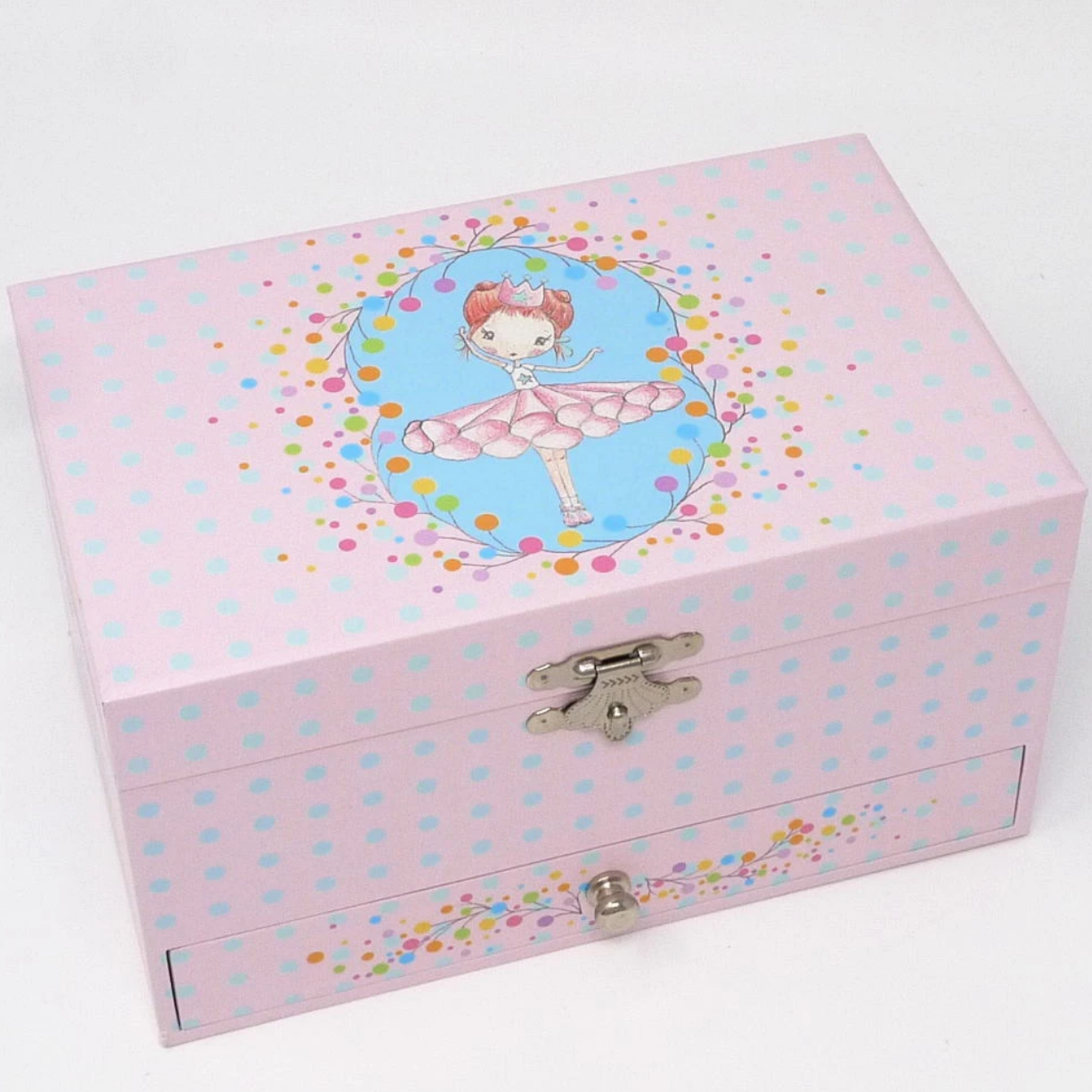 closed  box with illustration of ballerina on top