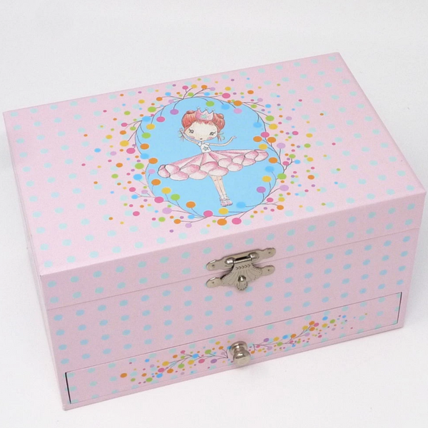 closed  box with illustration of ballerina on top