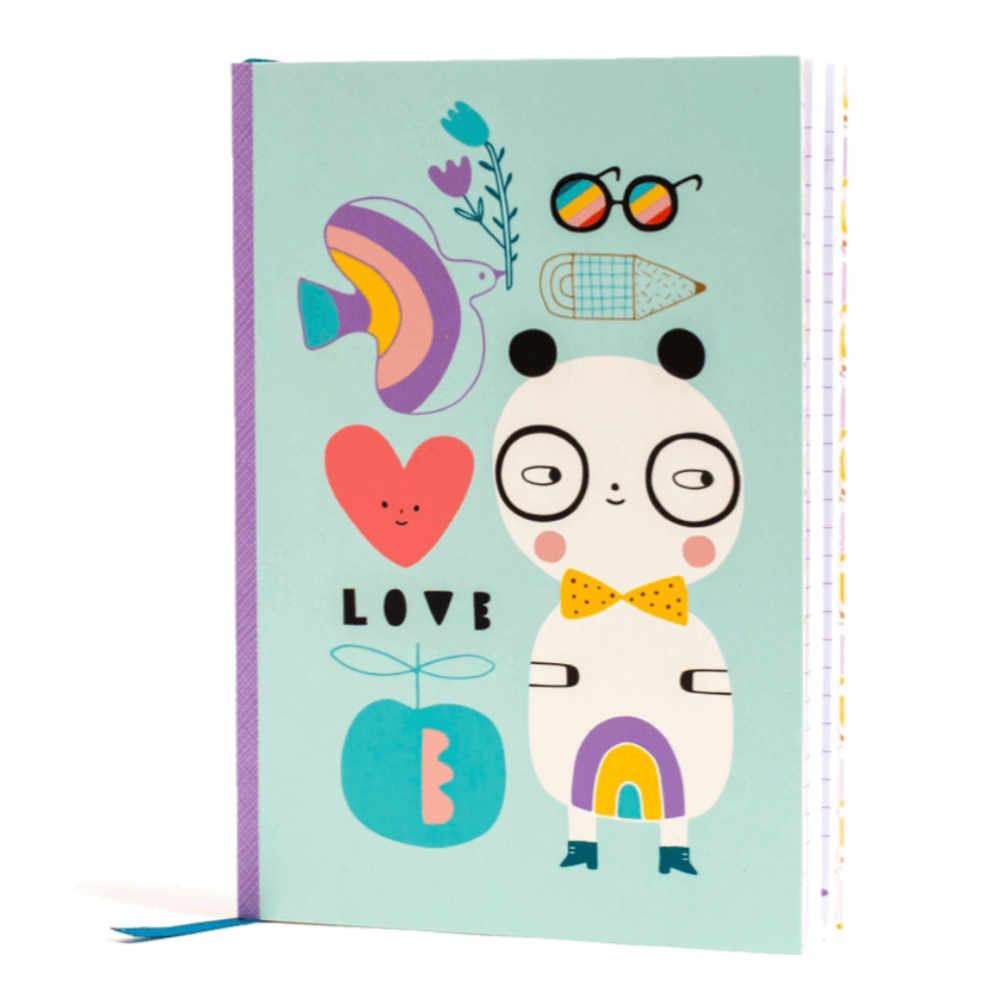 Notebook Panda love with Stickers- Soft Cover -Suzy Ultman