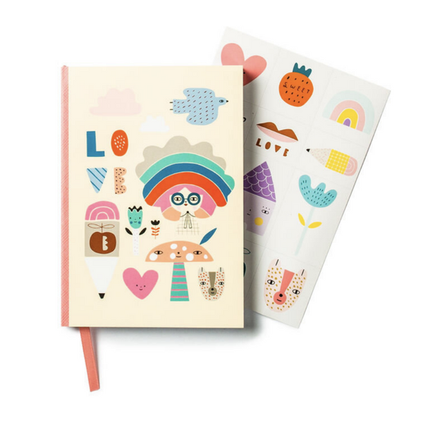 Notebook Rainbow Girl with Stickers- Soft Cover -Suzy Ultman