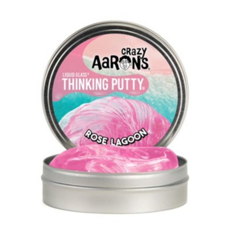 putty that's A crystal-clear pink that shines with reflective, iridescent edges in tin
